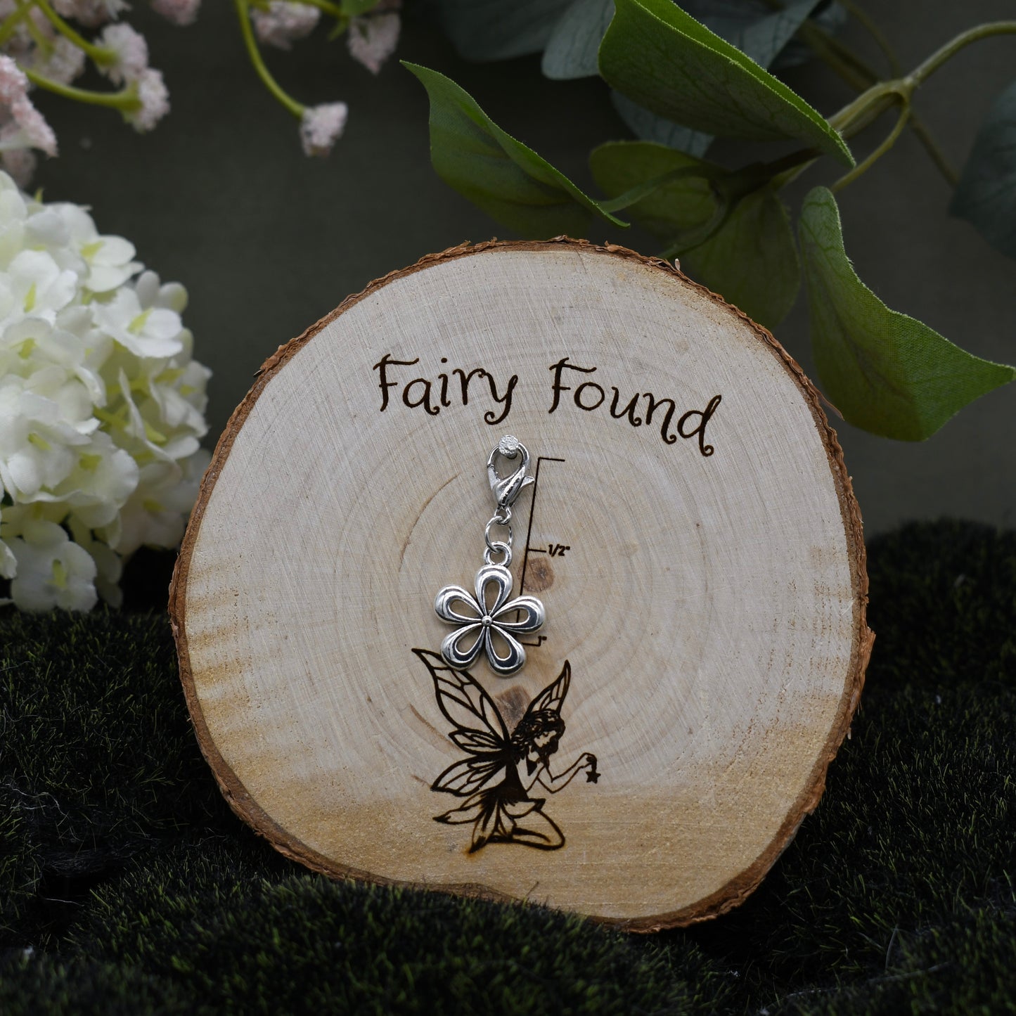 Flower charm - Silver