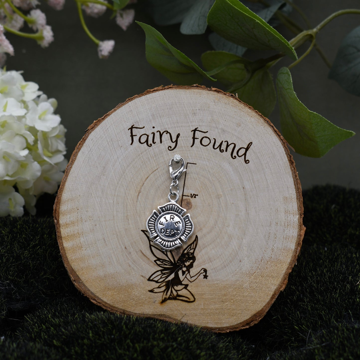 Fire fighter charm - Silver