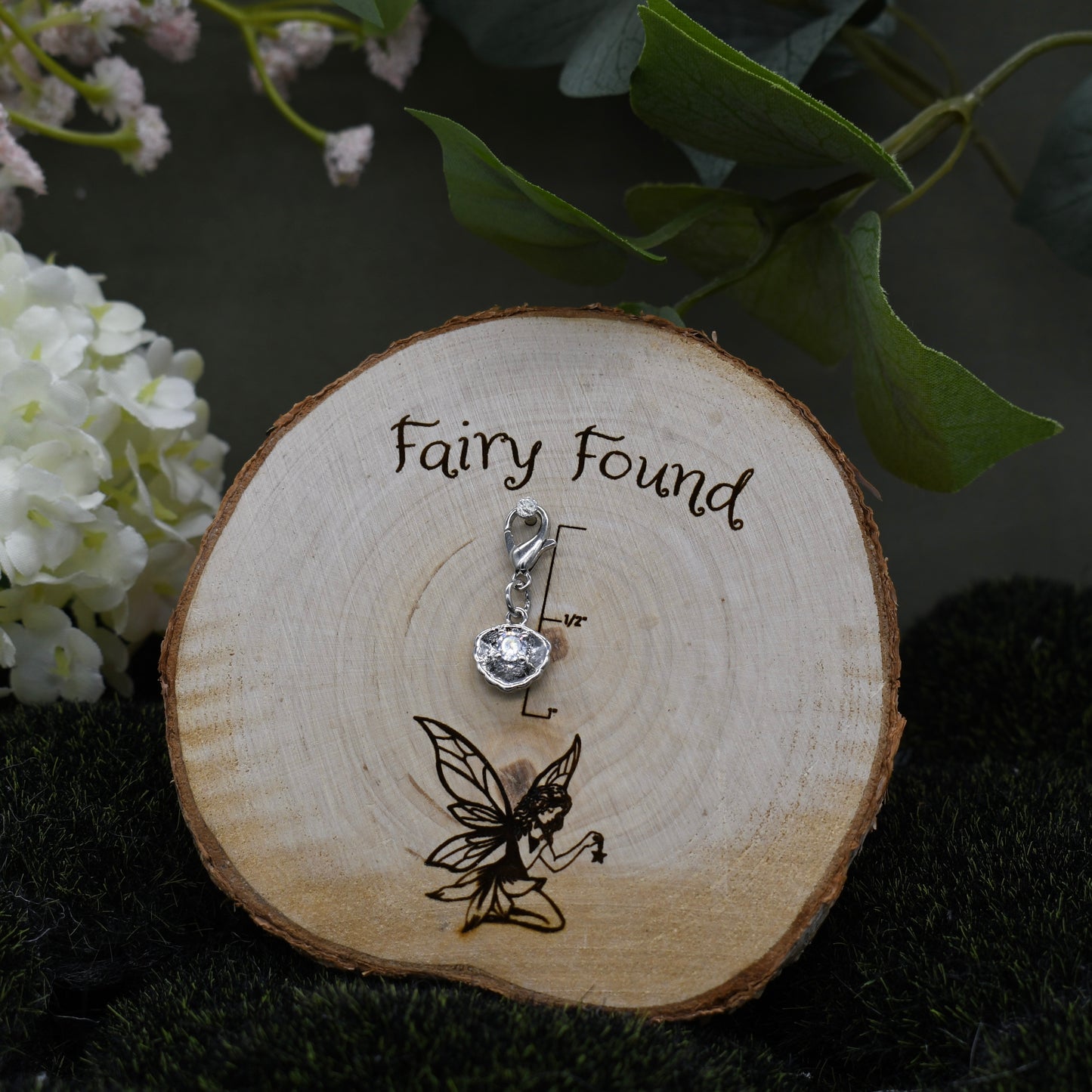 Oyster and pearl charm - Silver