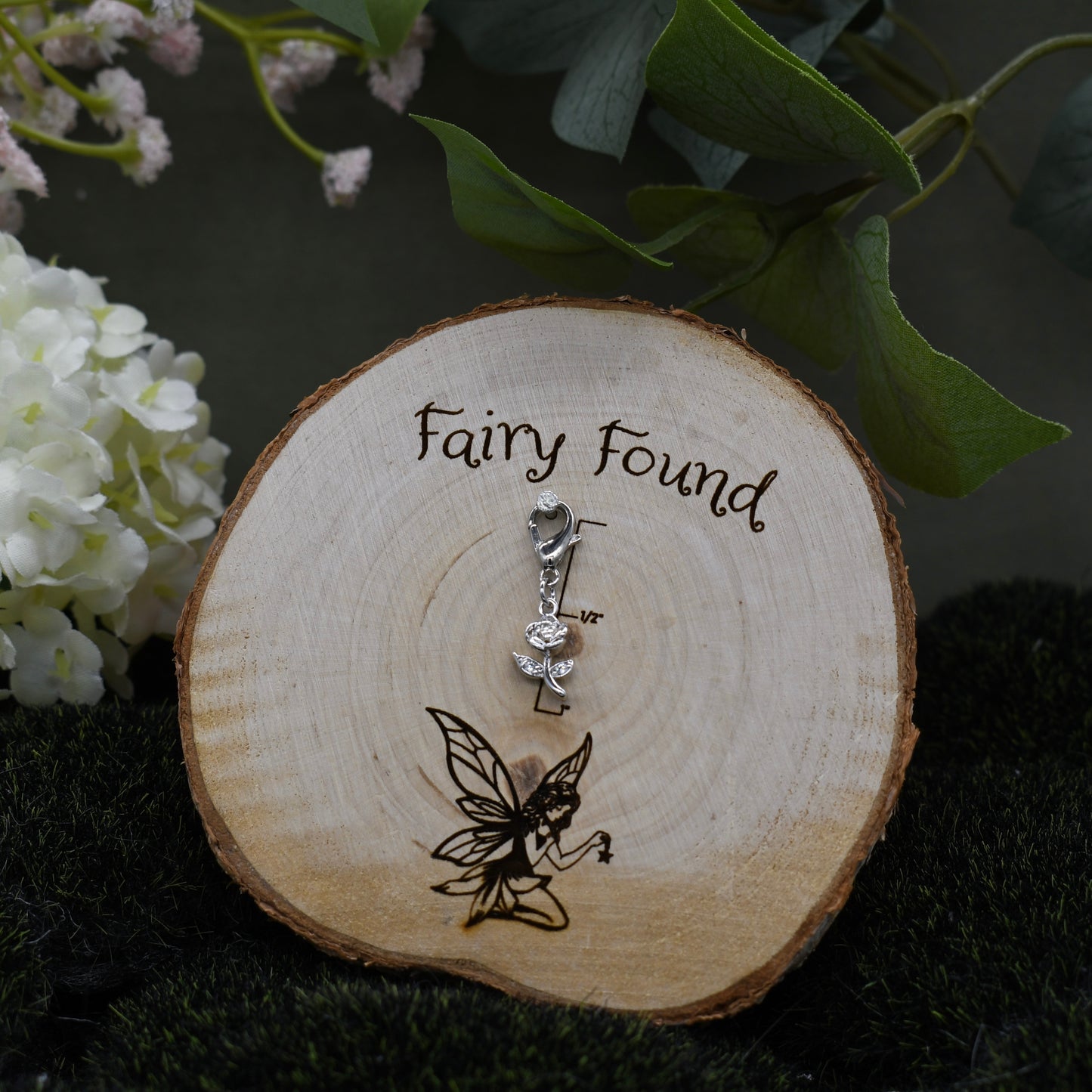 Rose charm - Silver