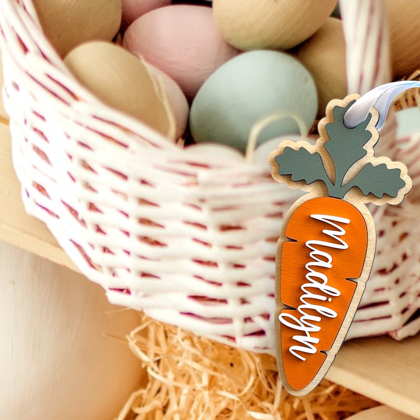 Personalized Carrot Basket Tag image 1