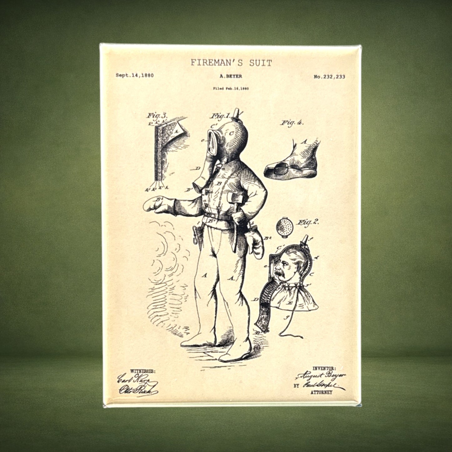 Fireman's Suit Blueprint Magnet