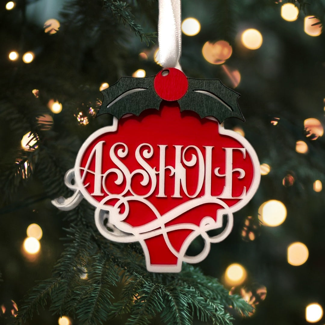Really Inappropriate Christmas Ornaments - Many Colorful Words Available image 0