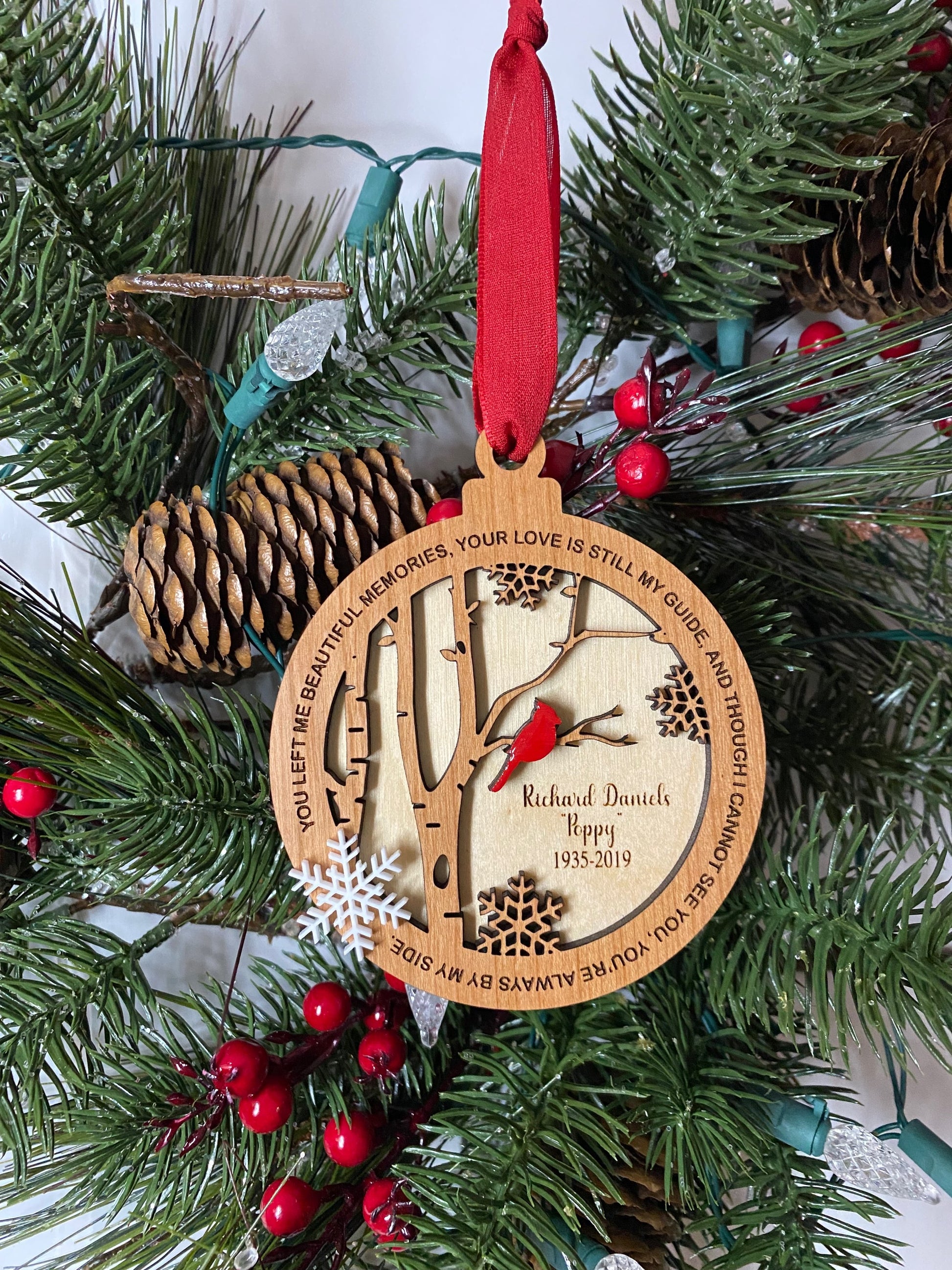 Cardinal Memorial Ornament image 2