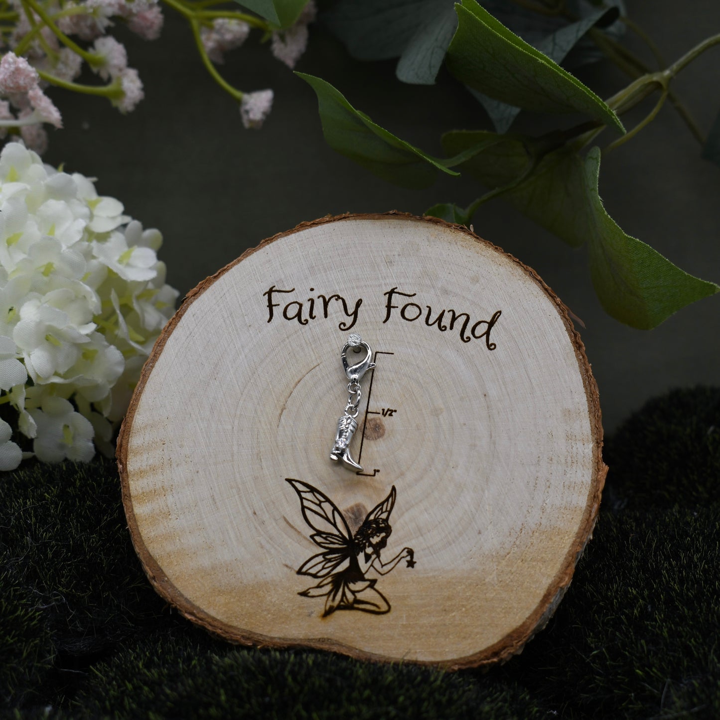 Cowboy boot charm - Silver