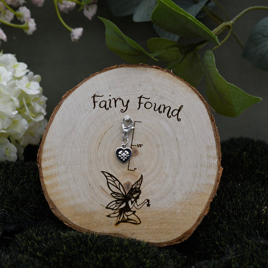 North star heart charm - Silver