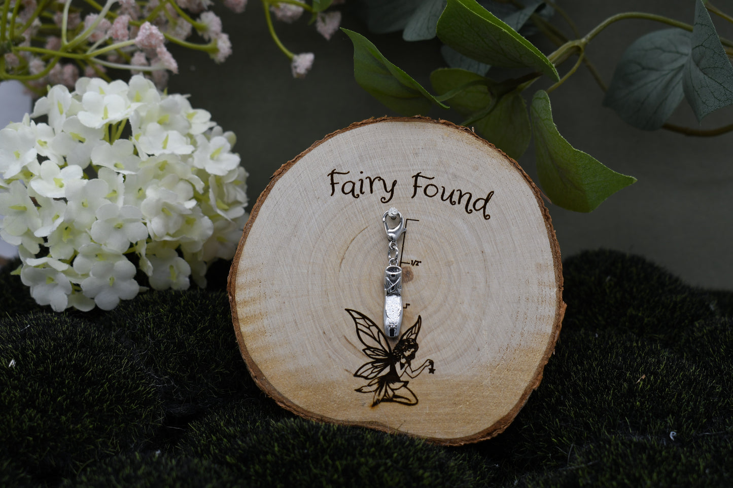Ballet slipper charm - Silver